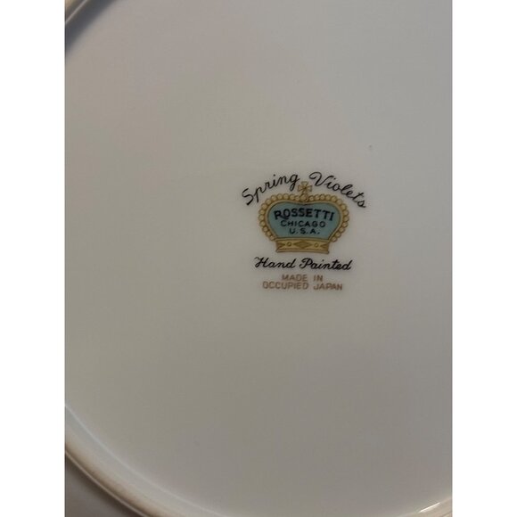 Rossetti Spring Violets Hand Painted Plate Gold Trim 7 Inches Made In Occupied J - Picture 3 of 4